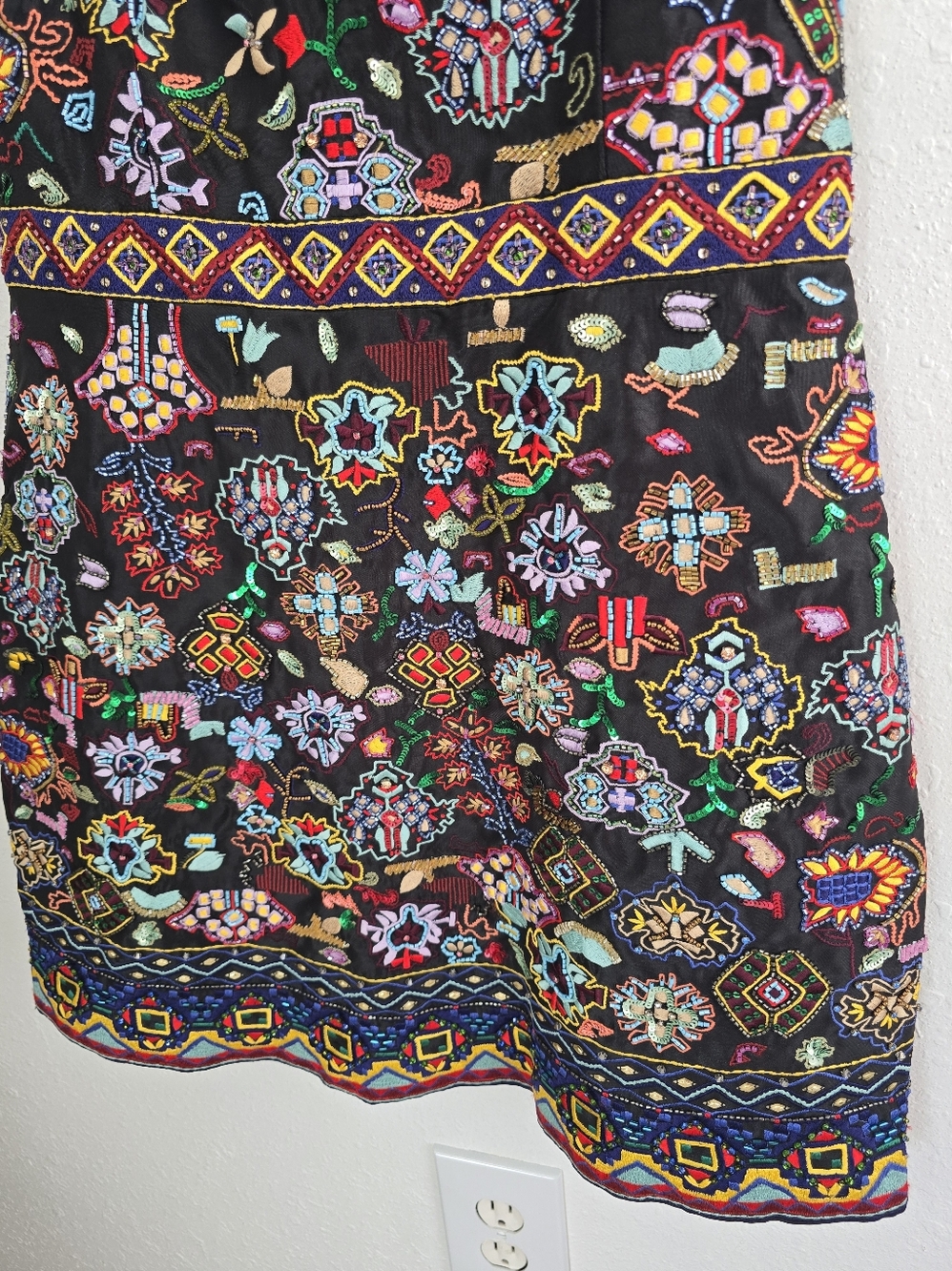 Alice & Olivia By Stacey Bendel Florencia Embellished Mini Dress Sz 12 - Picture 6 of 11